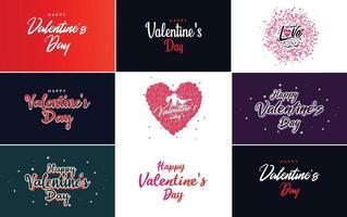 Love word art design with a heart-shaped background and a bokeh effect vector