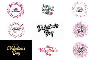 Love word art design with a heart-shaped background and a bokeh effect vector