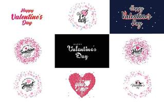 Love word art design with a heart-shaped background and a bokeh effect vector