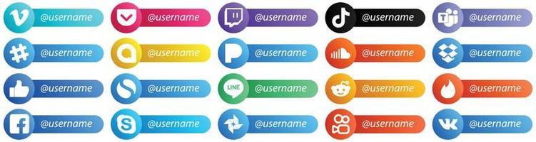 Follow me Social Network Platform Card Style Icons 20 pack such as dropbox. sound. soundcloud and google allo icons. High resolution and fully customizable vector