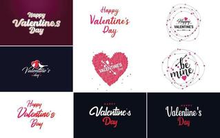 Happy Valentine's Day typography poster with handwritten calligraphy text. isolated on white background vector