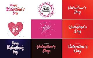 Happy Valentine's Day typography poster with handwritten calligraphy text. isolated on white background vector illustration