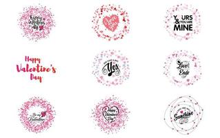 Love word art design with a heart-shaped background and a sparkling effect vector