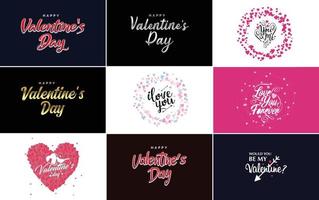 Happy Valentine's Day typography poster with handwritten calligraphy text. isolated on white background vector illustration