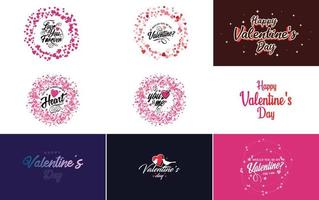 Happy Valentine's Day typography poster with handwritten calligraphy text. isolated on white background vector