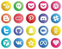 20 Essential Social Media Icons such as github. twitter. women. spotify and text icons. Fully editable and professional vector