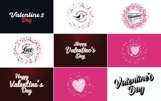 Love word art design with a heart-shaped background and a bokeh effect vector