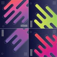 Pack of 4 Modish Style Abstractions in Color Vector Illustrations