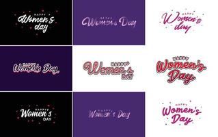 Set of cards with International Women's Day logo vector