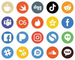 Flat Circle White Icon Collection qzone. china and tinder 20 Editable Icons vector