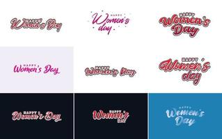 Set of Happy International Woman's Day signs. emblems. and design elements vector collection of signs. labels. and badges