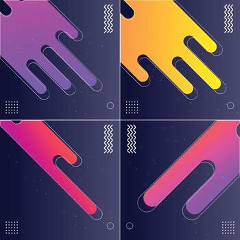 fondos de moda con formas diseñadas paquete de 4 ilustraciones vectoriales vector