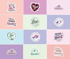 Valentine's Day Graphics Stickers to Show Your Love and Devotion vector