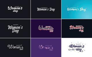 conjunto de tarjetas del día internacional de la mujer con un logotipo vector