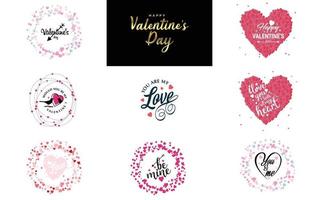 Happy Valentine's Day banner template with a romantic theme and a red color scheme vector