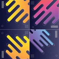 Pack of 4 Minimal Geometric Backgrounds with Bright and Trendy Colors vector