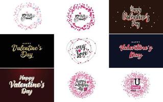 Happy Valentine's Day typography poster with handwritten calligraphy text. isolated on white background vector