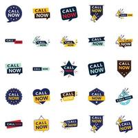 Call Now 25 Fresh Typographic Elements for a lively calling campaign vector