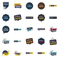 25 Professional Typographic Designs for a polished call to action campaign Call Now vector