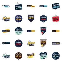 25 Editable Vector Designs in the Upload Now Bundle Perfect for Personalized Marketing and Advertising Campaigns