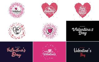 Happy Valentine's Day hand-drawn lettering vector illustration suitable for use in design of flyers. invitations. posters. brochures. and banners