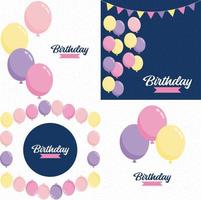 Happy Birthday in a bold. geometric font with a pattern of birthday candles in the background vector