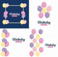 diseño retro de feliz cumpleaños con negrita. letras coloridas y una textura vintage vector