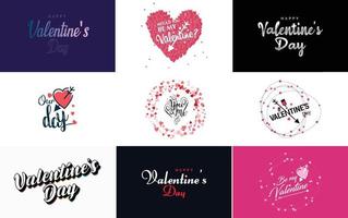 Be My Valentine lettering with a heart design. suitable for use in Valentine's Day cards and invitations vector