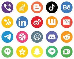 Flat Circle White Icon Collection professional. swarm. blog. behance and china 20 High-quality Icons vector