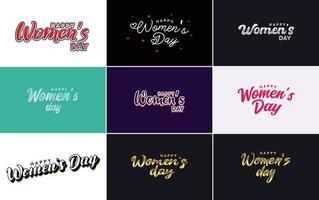 Set of cards with International Women's Day logo vector