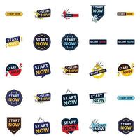 25 Versatile Typographic Banners for promoting starting in different contexts vector
