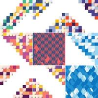 Seamless pattern of colorful blocks with shadow eps10 vector format