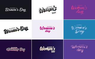 Set of cards with International Women's Day logo vector