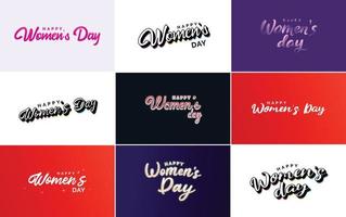 Set of Happy International Woman's Day signs and emblems vector design elements. signs. labels. and badges collection