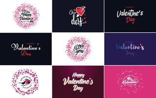 Love word art design with a heart-shaped background and a bokeh effect vector