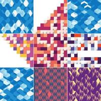 Abstract colorful square background pack of 9 available vector