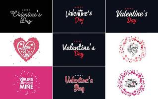 Red flat design Valentine's Day label pack vector