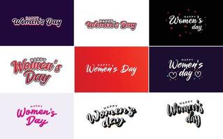 Set of International Women's Day cards with a logo vector