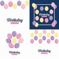 Happy Birthday written in cursive letters with balloons vector