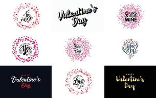 Valentine's word art design with a heart-shaped theme vector