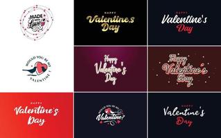 Happy Valentine's Day typography poster with handwritten calligraphy text. isolated on white background vector illustration