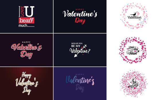 Valentine's word art design with a heart-shaped theme vector