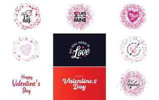 Valentine's word art design with a heart-shaped theme vector