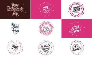 Valentine's hand-drawn lettering with a heart design. suitable for use as a Valentine's Day greeting or in romantic designs vector