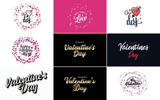 Happy Valentine's Day typography poster with handwritten calligraphy text. isolated on white background vector illustration