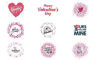 Valentine's hand-drawn lettering with a heart design. suitable for use as a Valentine's Day greeting or in romantic designs vector