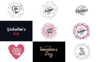 Valentine's hand-drawn lettering and calligraphy with a heart design. suitable for use as a Valentine's Day greeting vector