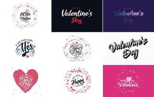 Valentine's hand-drawn lettering with a heart design. suitable for use in Valentine's Day designs or as a romantic greeting vector