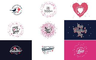 Be My Valentine lettering with a heart design. suitable for use in Valentine's Day cards and invitations vector