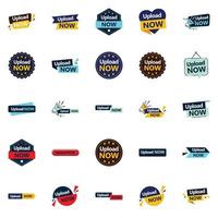 25 Versatile and Editable Vector Designs in the Upload Now Bundle Perfect for Marketing and Branding